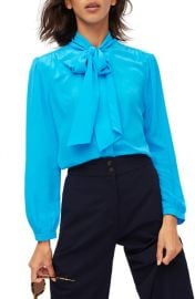 J Crew Tie Neck Silk Blouse Nordstrom Rack at Nordstrom Rack